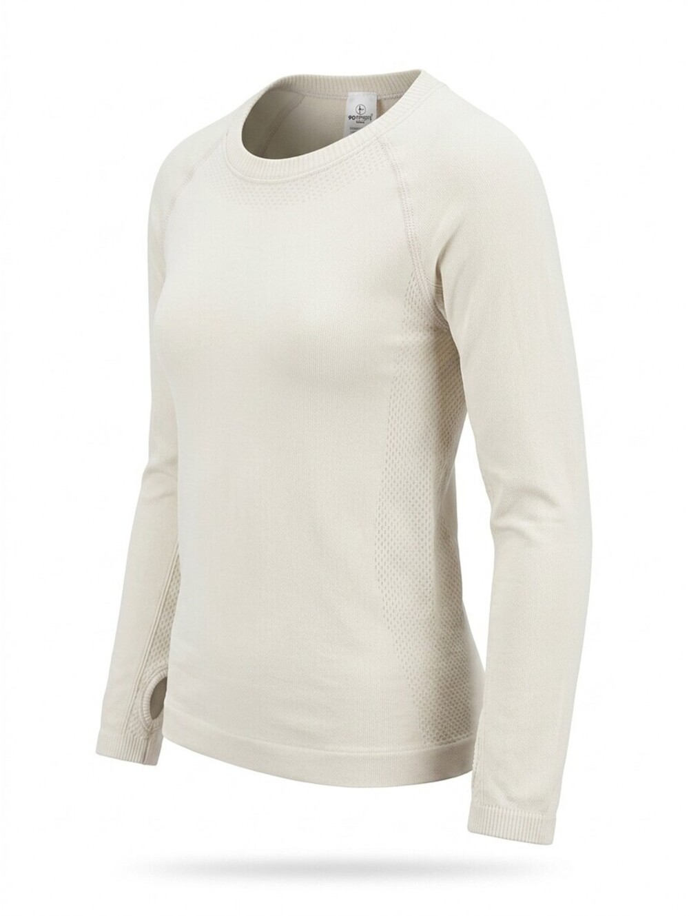 90 Degree by Reflex Girls Seamless Zaia Long Sleeve Top M 10 Ivory Thumbholes
